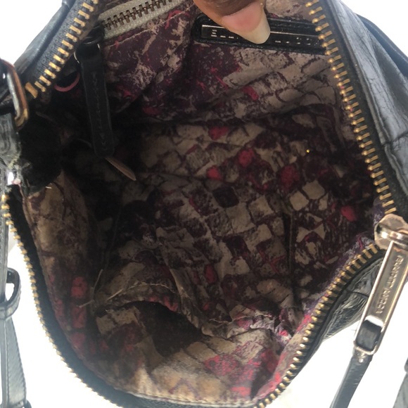 ELLIOT LUCCA black buttery soft 100% leather crossbody. Black tassels in front. - Picture 12 of 15